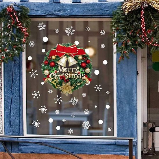 Kerstkrans – Klassieke Decoratie met Rode Strikken, Klokken en Gouden Accenten-Ø30 cm