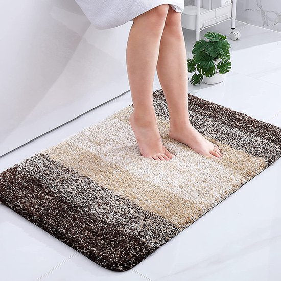 Merkloos Luxe Badkamermat 51x76cm Bruin Antislip