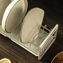 Multifunctioneel Metalen Afdruiprek met Opvangbak - Wit