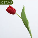 10stuks kunsttulpen rood - realistisch, duurzaam