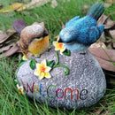 Landelijke Hars Vogeldecoratie Warm Welkom 15x6x14cm