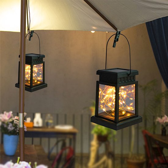 Zonne-sterrenpaleislantaarn koperdraad Sterrenpaleislantaarn warm licht 30 kralen