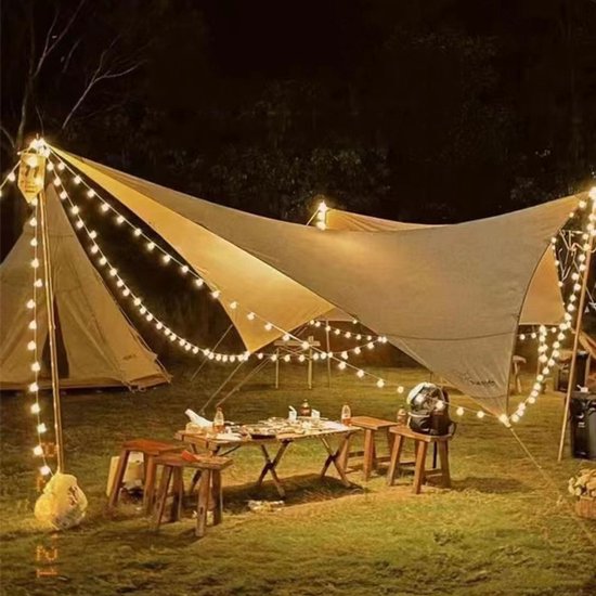 LED bal lichtsnoer warm wit 12m 100 lichtjes bal USB 8 functies afstandsbediening
