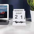 Houten eeuwigdurende kalender Home – handmatige datum, wit