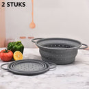 Unikorf 2 stuks Opvouwbaar Siliconen Vergiet - Grijs