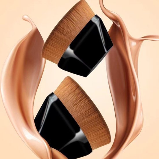 2 stuks Groot formaat Foundation Brush - Synthetische borstelharen voor een natuurlijke en egale make-up