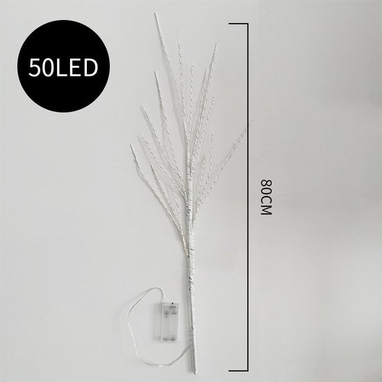 Berkentaklamp 80cm, 50 LED, warm wit, IP43, binnen/buiten