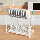 Multifunctioneel Metalen Afdruiprek met Opvangbak - Wit