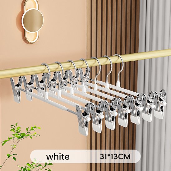 Unikorf 10 Stuks Klemhangers Metaal Wit - Rok, Broek, Sokken