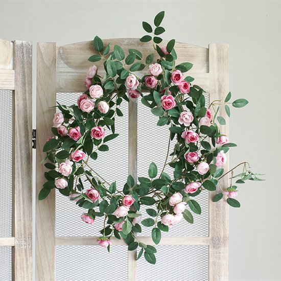 Luxe Roze Bloemen Slinger - Bruiloft Decoratie