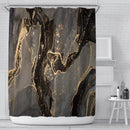 Unikorf Waterdicht Marmer Douchegordijn Zwart/Goud