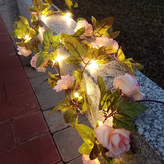 Xtraworks - Rozen LED lampjes slinger - 2m - 20 lichtjes