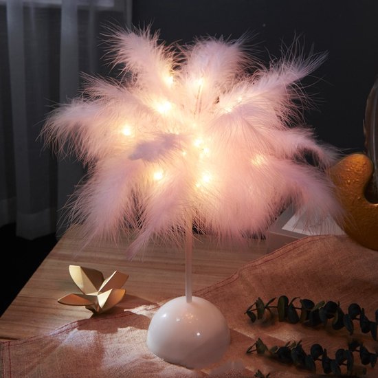 Luxe LED Veren Tafellamp – Stijlvol Roze Warm Wit Licht