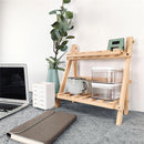 opvouwbare Houten Bureau Organiser - Bureau opbergrek van hout-2 opberglagen- 35x17x35 CM