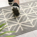 Antislip Deurmat - Geometrisch Patroon - Absorberend en Wasbaar - Ideaal voor Binnen 60X90CM-grijs