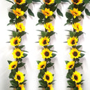 3stuks Zonnebloem Slinger Decoratie Set lengte van 2,25 meter-perfect voor themafeesten, bruiloften en thuisdecoratie