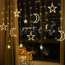 Sterrenhemel - Lichtketting met maan en sterren versiering - Warm licht - 1.5M snoer - 220V