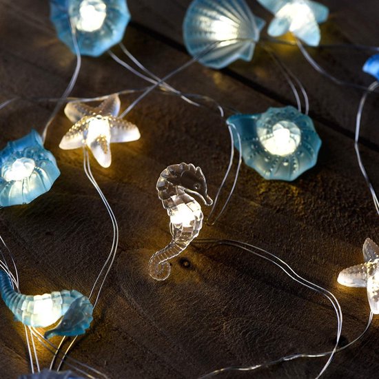 Xtraworks -Schelpen lichtsnoer-Decoratieve Verlichting-2 meter 20 lichten -Fairy Lights-met afstandsbediening