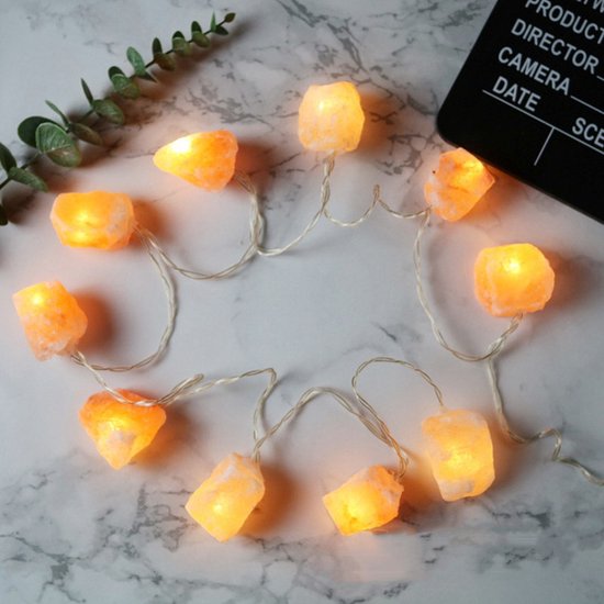 Roze Himalaya Zout Crystal Rock Led-lichtsnoer 2m, 10 lampje