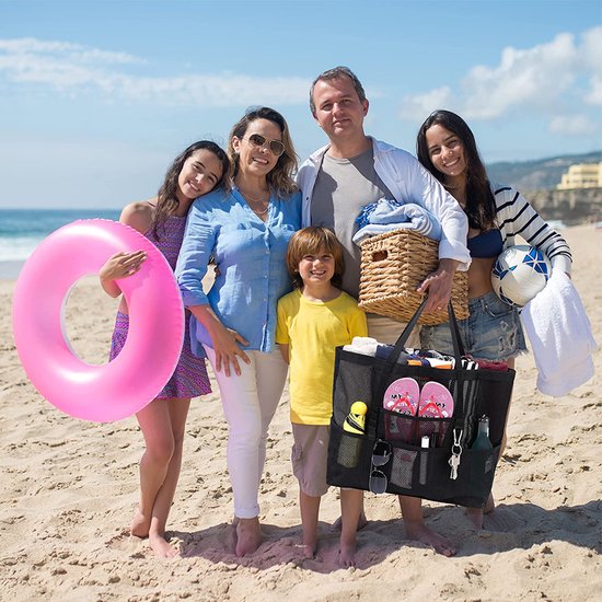 Multifunctionele Opvouwbare Strandtas - Ruime en Duurzame Tas voor Strand, Picknick en Meer-zwart
