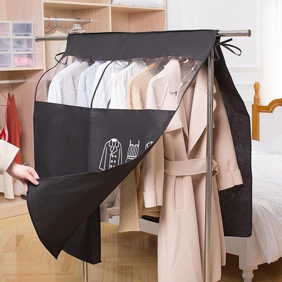 Kledinghoes ademend stofdicht met venster 90x100cm zwart