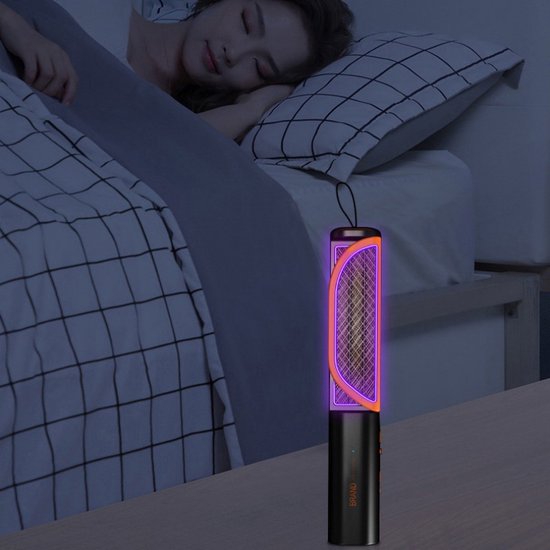 2-in-1 Muggenmepper - USB Oplaadbaar - UV-lamp Zwart/Oranje