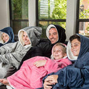 Oversized hoodie –Super zachte en warme deken met mouwen en capuchon -One Size-marineblauw
