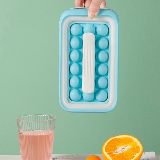 Duurzame ijsblokjesvorm - 36 hemelsblauwe blokjes