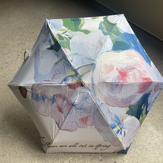 Opvouwbare Paraplu Witte Rozen, UPF50+ Anti-UV, Ø102cm