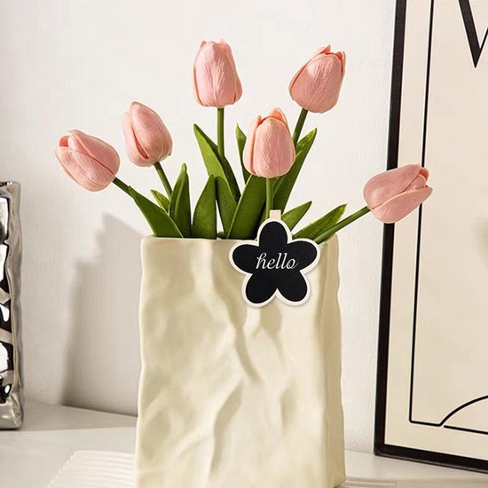 Mini Krijtbordjes Set van 12 – Verschillende Vormen – Tafelbordjes met Krijtstickers – Decoratief en Herbruikbaar