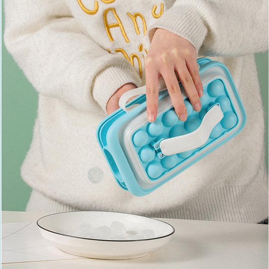 Duurzame ijsblokjesvorm - 36 hemelsblauwe blokjes