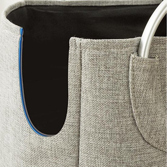 TDR - opvouwbare hand geweven Oxford stoffen wasmand - 42 liter - Grijs