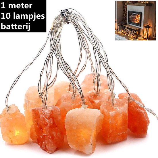 Natuurlijke Roze Himalaya Zout Crystal Rock - 10 Lampjes Led