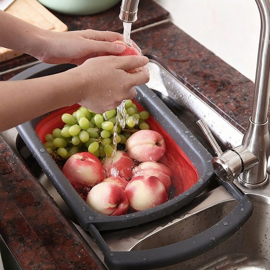 Opvouwbare wasbak, draagbare opvouwbare wasbak, afvoermand,