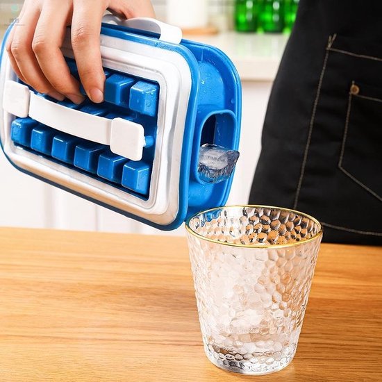 ijsblokjes maker voor 18 ijsblokjes- ijsblokjes tray - ijsblokjes vorm - Blauw