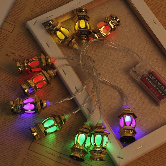 Eid Mubarak Ramadan LED-verlichting - Gouden Lantaarn 1.65m