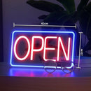 LED Neon Open-bord 42x22 cm Rood/Blauw - Binnen & Buiten