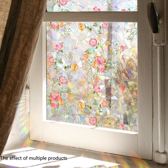 Merkloos Raamfolie Planten & Bloemen - PVC Privacy UV 40x100