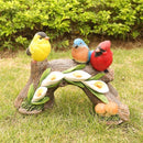Betoverende Vogels op Zonne-energie- Tuinbeeld met 4 LED-lichtjes - Een Symbool van Liefde en Licht voor Je Tuin 26*13*18CM