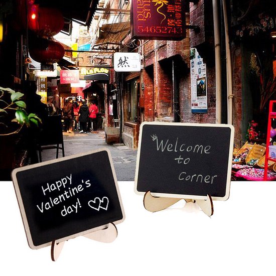 20stuks 10x7.5CM Stijlvolle Mini Tafel Krijtborden met Verwi