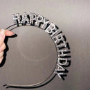 Happy Birthday Tiara en Sjerp-Met text "Birthday Queen"- Ideaal als Cadeau voor Verjaardagen-birthday diadeem-Zilver
