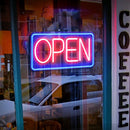 LED Neon Open-bord 42x22 cm Rood/Blauw - Binnen & Buiten