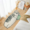 Schattig Katvormig Tapijt-Kat met Telefoon-ideaal cadeau voor dierenliefhebbers-60x90 cm