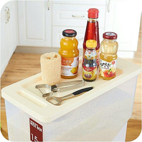 Rijst/Granen Container/Dispenser/ Opbergdoos -15KG inhoud - wit