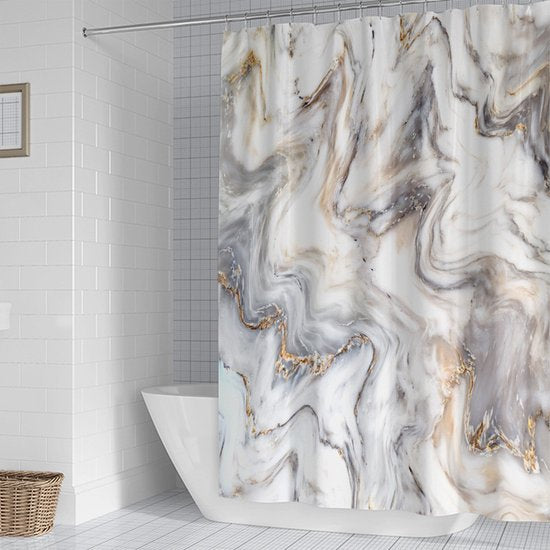 Waterdicht douchegordijn marmerpatroon 180x200cm lichtgrijs