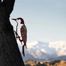 Realistische Metalen Specht Boomhanger - Tuindecoratie Zwart