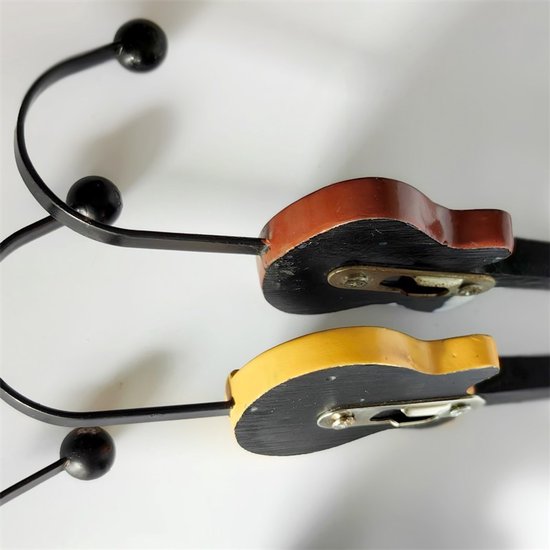 Gitaar kapstokhaken 3-pack metaal zwart