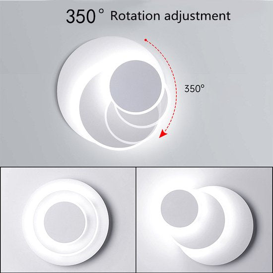 Ronde 360 ° Draaibare Wandlamp voor binnen -designlamp -3 lichtstanden