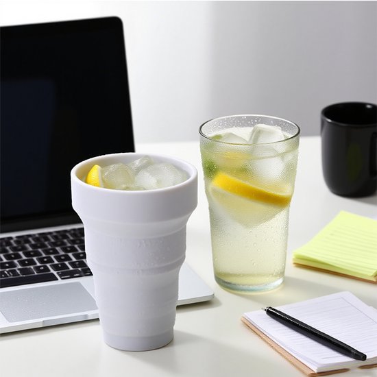 Draagbare opvouwbare siliconen koffiebeker opvouwbare waterb