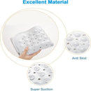 Verlengde PVC Antislip Badmat-Stevige Zuignappen - Duurzaam en Gemakkelijk te Reinigen100*40CM-wit